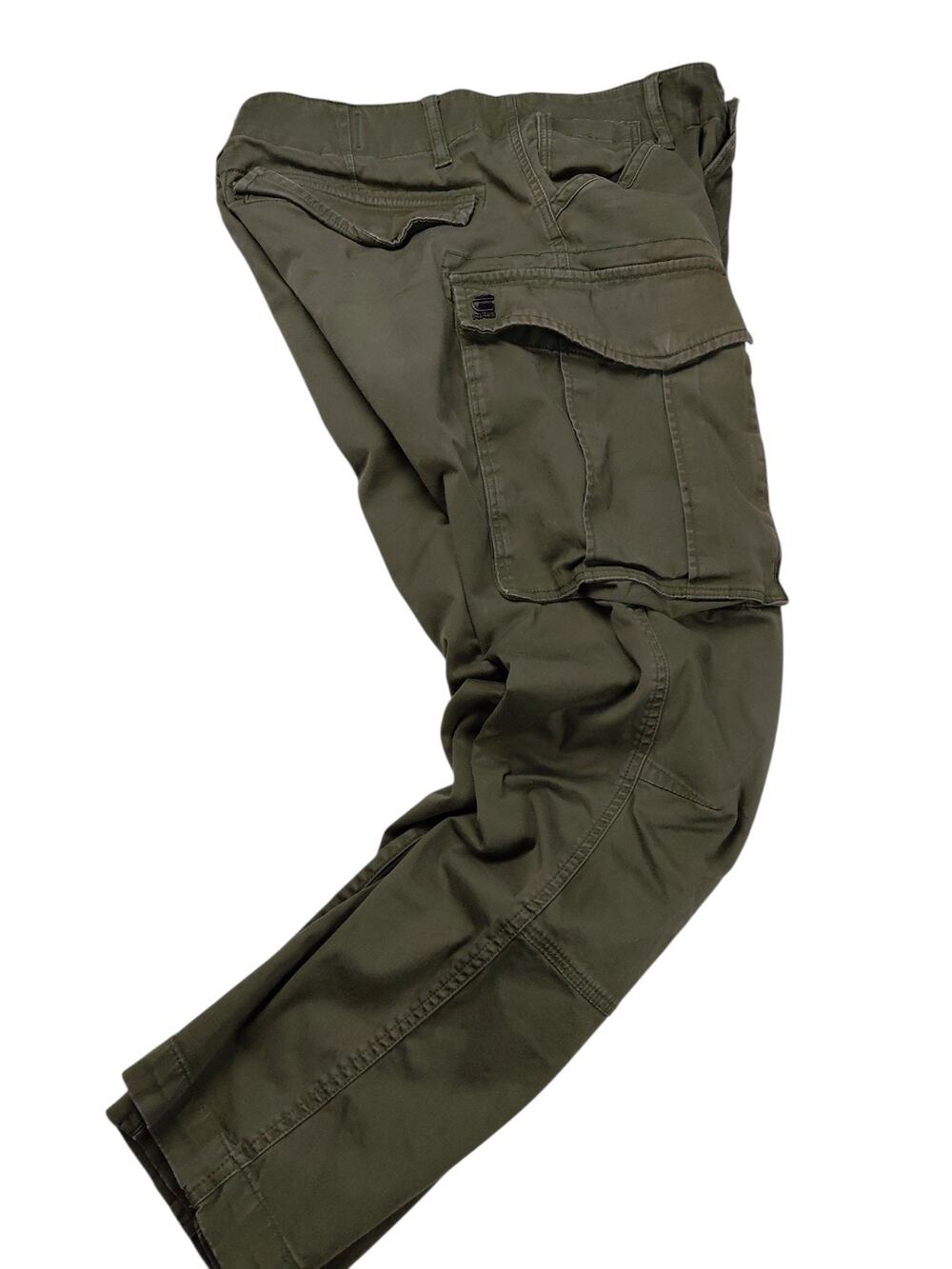G Star 3D Cargo Trousers Mens W30 L28 Olive Relaxed Fit Tapered Leg